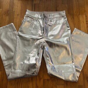 NWT! Gap pants (Cheeky Straight High Rise) - silver, metallic 27/4 R